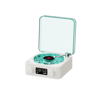 Retro Turntable Speaker Wireless Bluetooth Vinyl Record Player Stereo Sound With White Noise RGB Projection Lamp Effect
