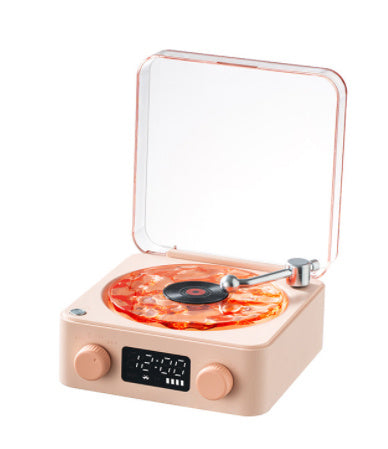 Retro Turntable Speaker Wireless Bluetooth Vinyl Record Player Stereo Sound With White Noise RGB Projection Lamp Effect
