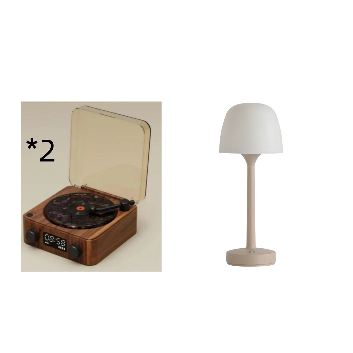 Retro Turntable Speaker Wireless Bluetooth Vinyl Record Player Stereo Sound With White Noise RGB Projection Lamp Effect