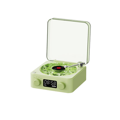 Retro Turntable Speaker Wireless Bluetooth Vinyl Record Player Stereo Sound With White Noise RGB Projection Lamp Effect